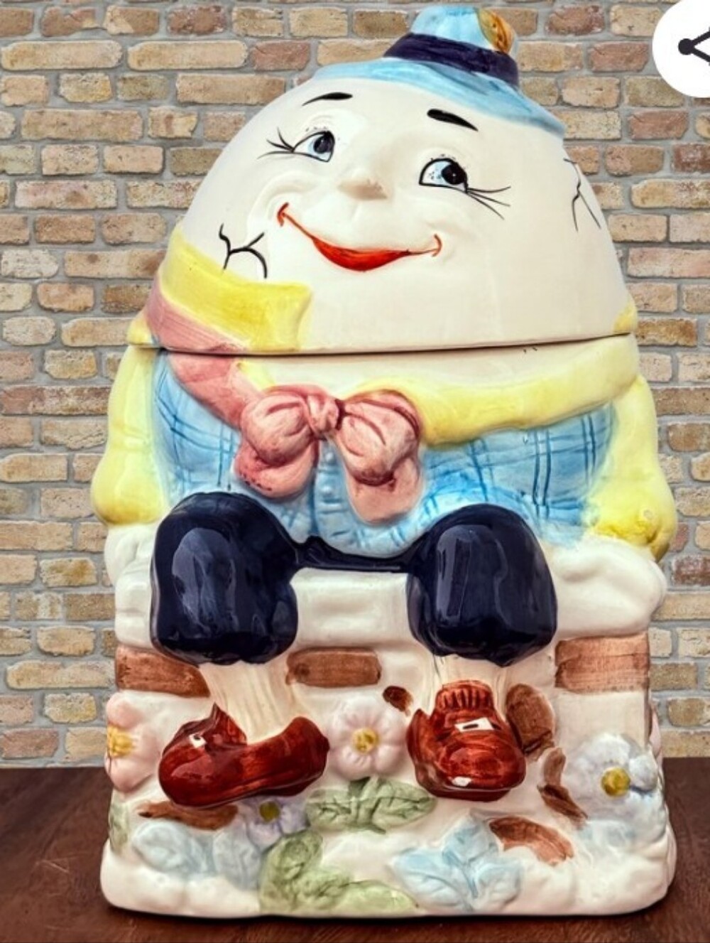 Vintage Ceramic Humpty Dumpty Cookie Jar - Multicolor - Picture 6 of 11